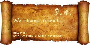 Várkonyi Albert névjegykártya