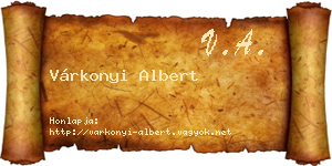 Várkonyi Albert névjegykártya