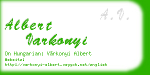 albert varkonyi business card