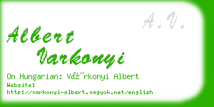 albert varkonyi business card